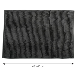 Alfombra de baño MSV "Chenille" de microfibra  en color gris 40 x 60 cm