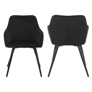 Chaise en velours BERTILLE noire