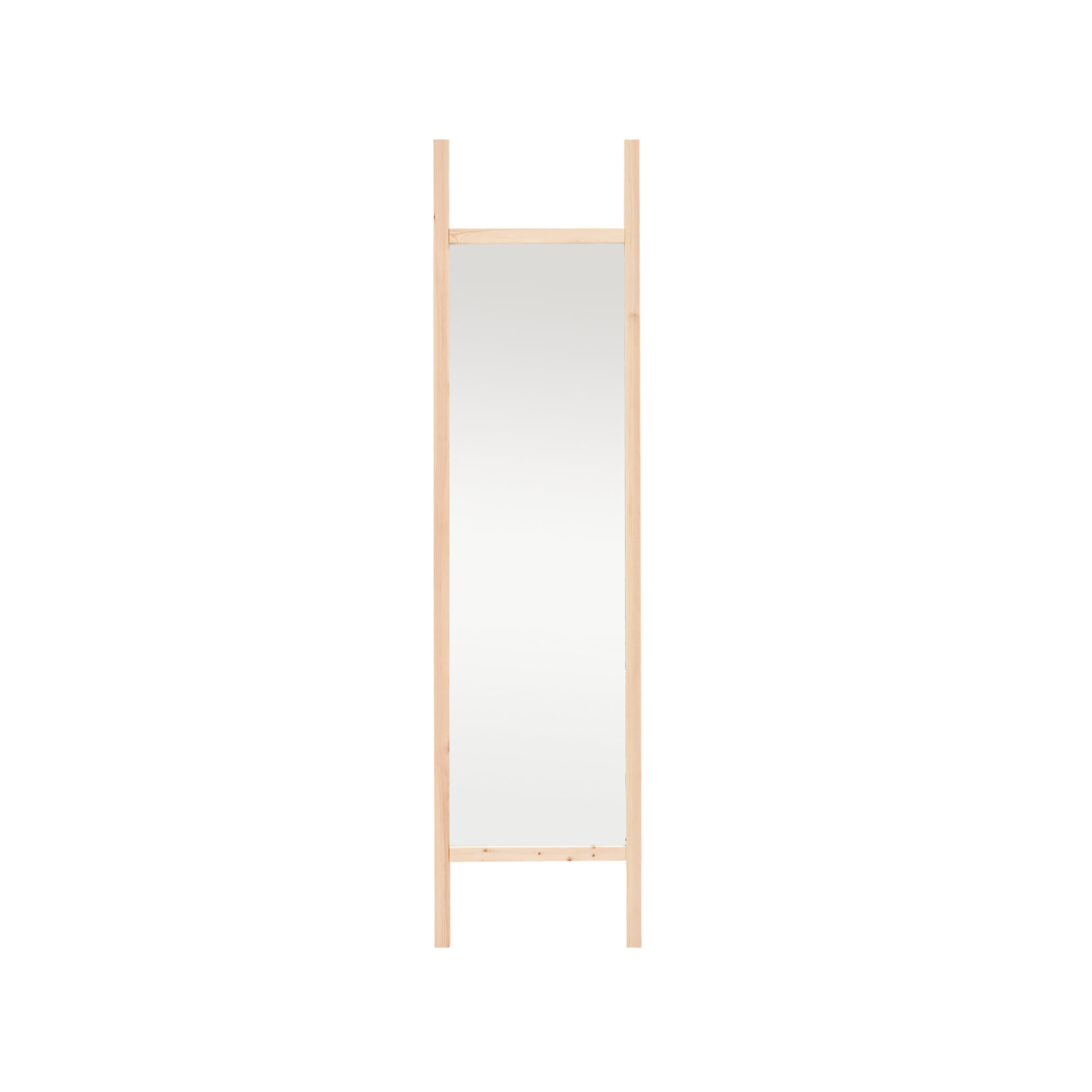 Miroir effet bois massif ton naturel 45x180cm Hauteur: 180 Longueur: 45 Largeur: 3.5