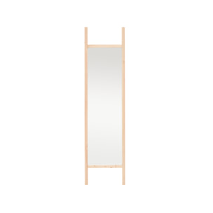 Miroir effet bois massif ton naturel 45x180cm Hauteur: 180 Longueur: 45 Largeur: 3.5