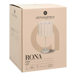 Lampe à poser champignon secteur Rona beige H49cm