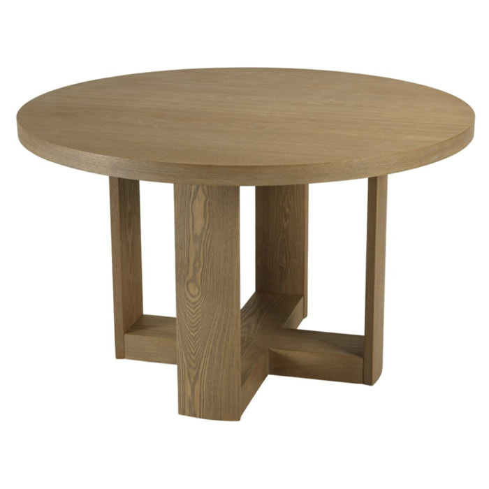 ELLA - Table à manger ronde D125cm couleur naturelle design arrondi
