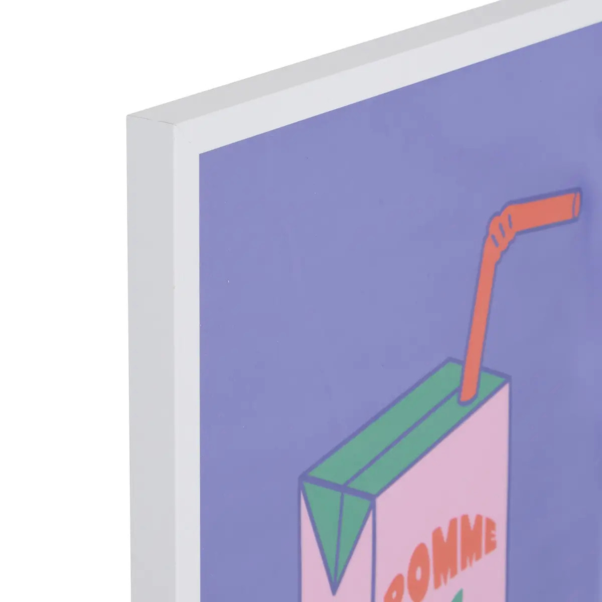 Toile Cha Cha Pop avec Cadre Blanc 31,5x2x41,5 cm