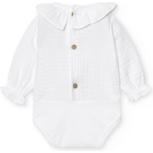 Body bebé manga larga cuello bambula