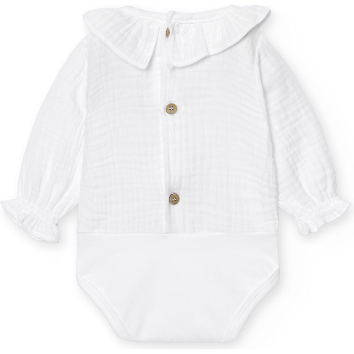 Body bebé manga larga cuello bambula
