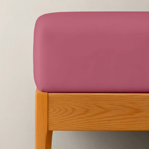 Naturals - Sábana bajera Lisa - Ajustable - 100% Algodón - Fucsia