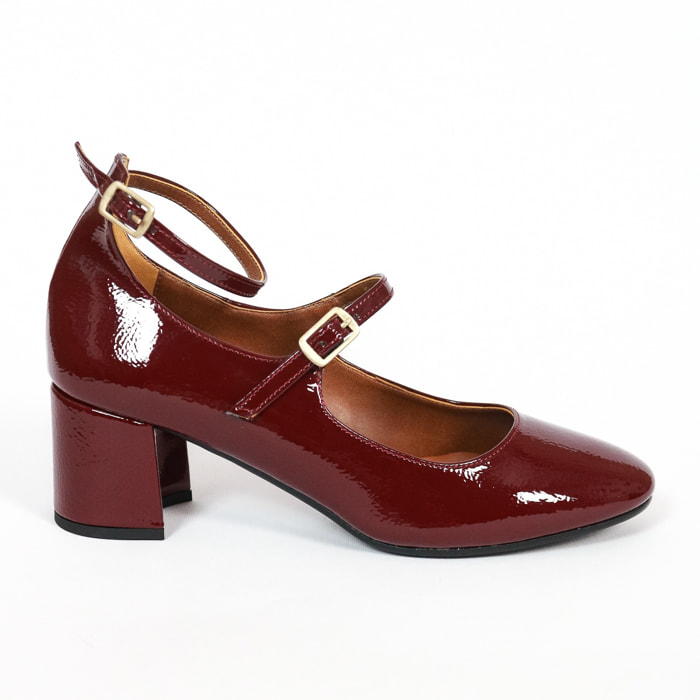 MARY JANE 2 CINTURINI CHOCOLA' BORDEAUX