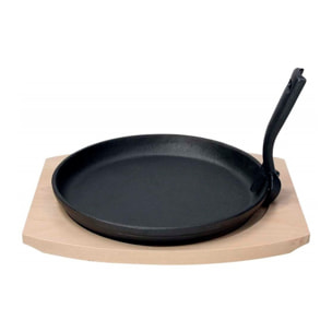 Plato carne hierro fundido 25cm c/tabla de corte vita