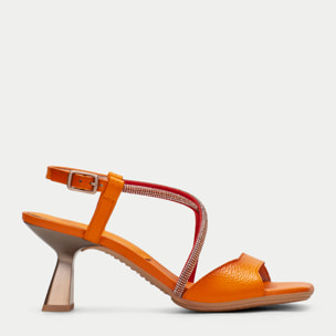 Sandalia Tacon Danielle Naranja 6 cm