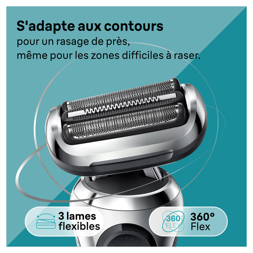 Braun - Rasoir Électrique Series 7 71-S7200cc - Avec Tondeuse De Précision & Centre SmartCare - Argent