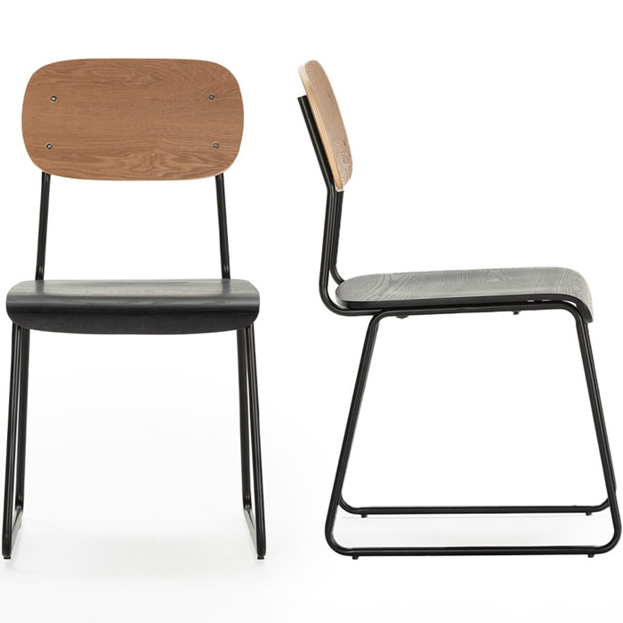 Lot de 2 chaises effet bois - EKEN