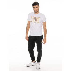 T-shirt da uomo a manica corta in cotone elasticizzato Leone Stripe Gold