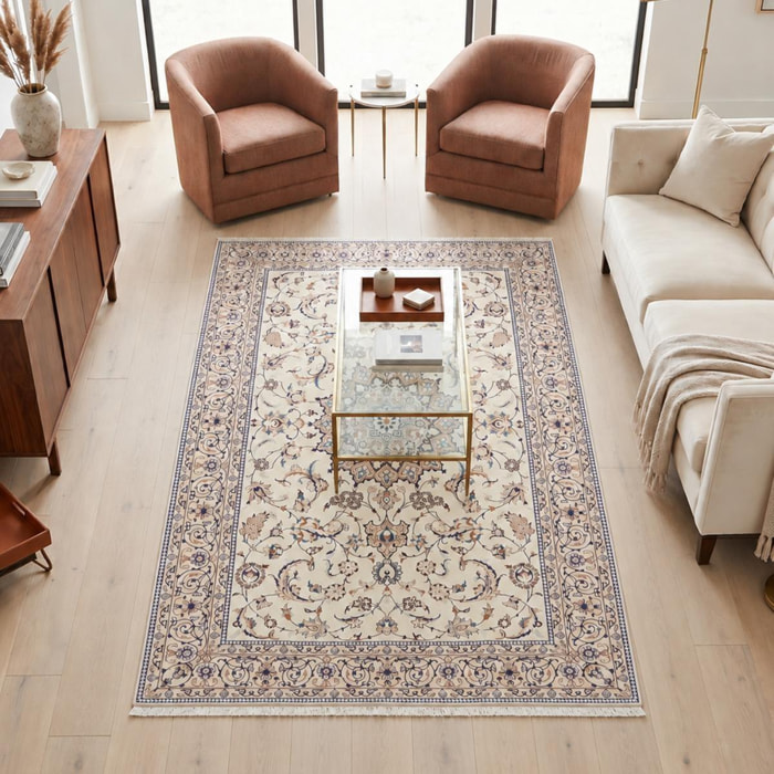Tapis d'orient, motif oriental, noué main, laine et soie, ZIDO