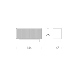 MADIA VESIRA CANNETE 2 ANTE - STRUTTURA NOCE CANALETTO, GRIGIO CARBONE, ANTA SPECCHIO BRONZATO