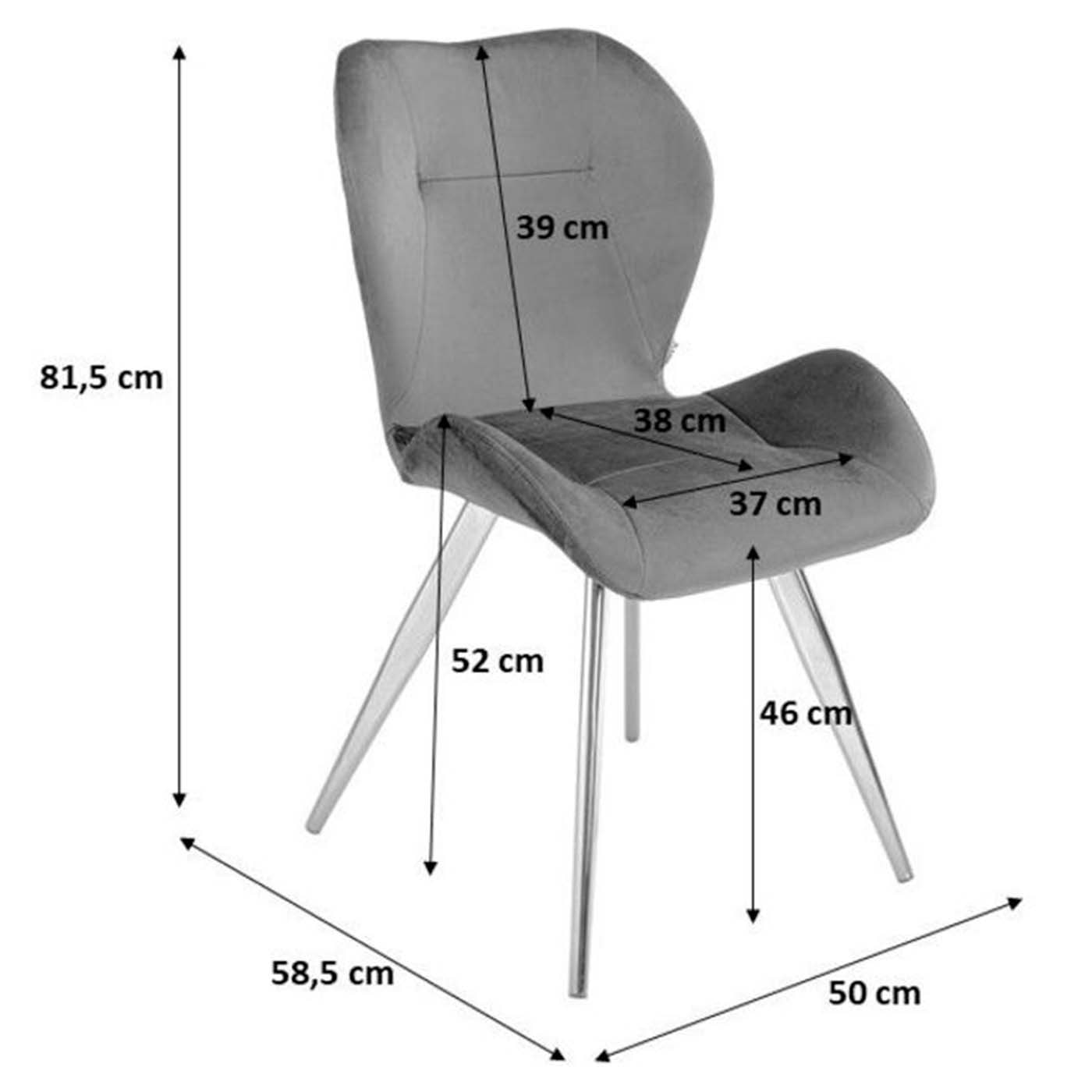 Chaise Viva velours crème et or Kare Design