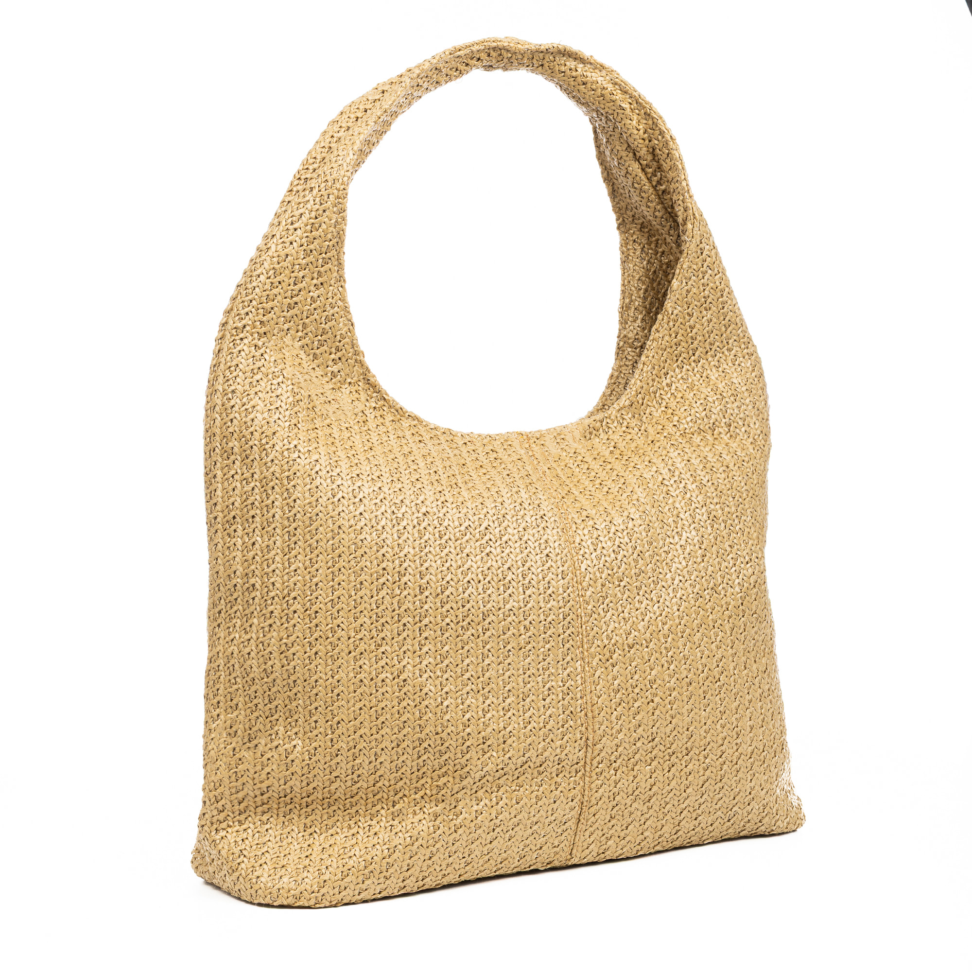 Berbenno Borsa a spalla Donna. Realizzata in rafia sintetica con design intrecciato.