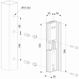 Gâche électrique en applique LOCINOX à rupture - MODULEC-SA-ALUM-R