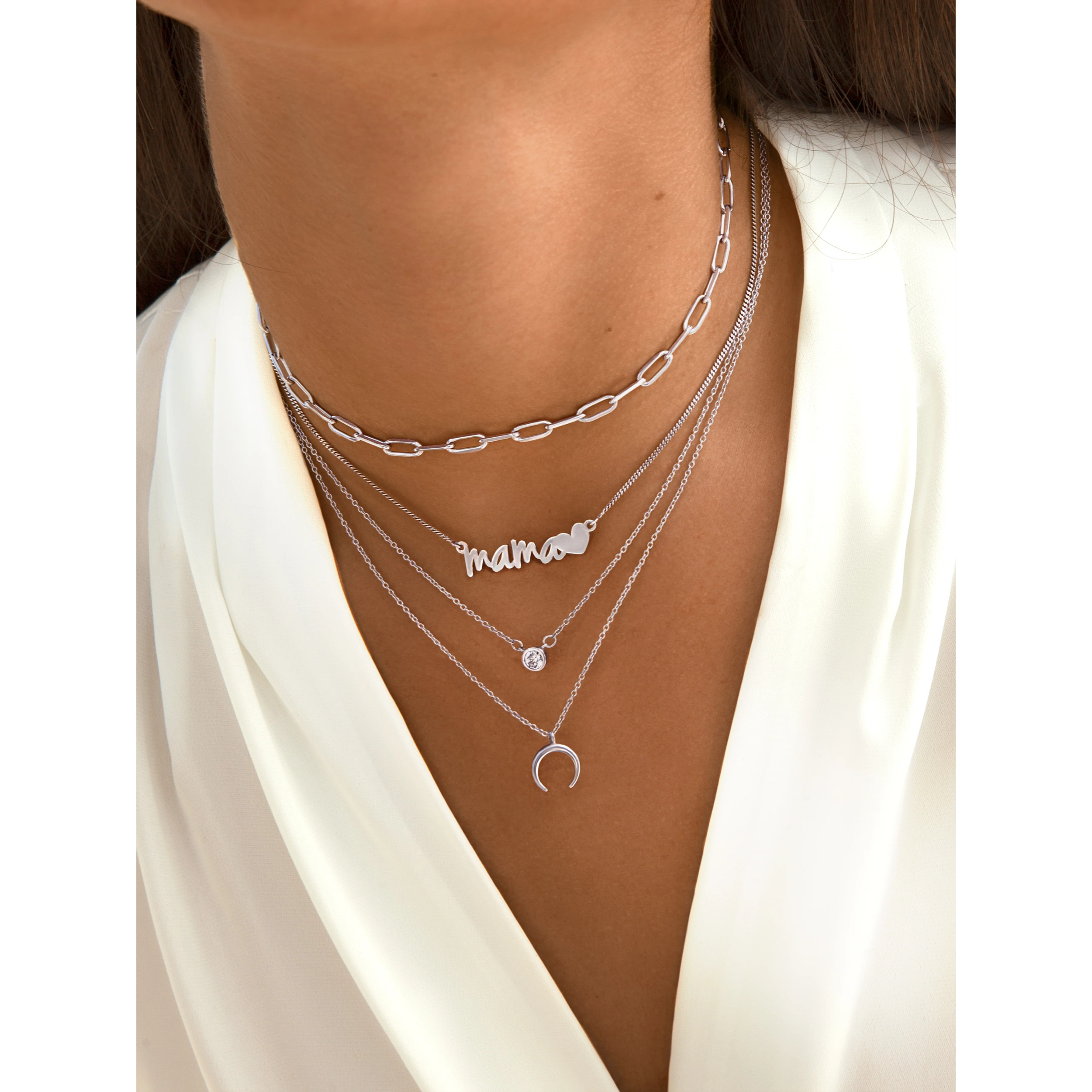 Collana Mom Heart in Argento