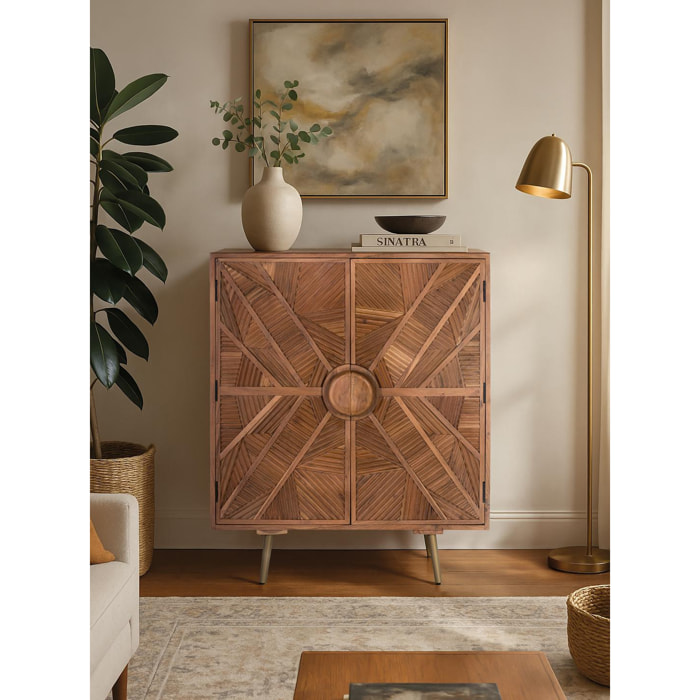 Aparador de Madera de Mango Estilo Étnico Moderno