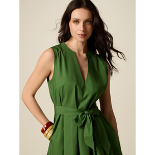 Oltre - Vestito flare in popeline - Verde