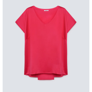Fiorella Rubino - Camiseta de dos tejidos - Rojo
