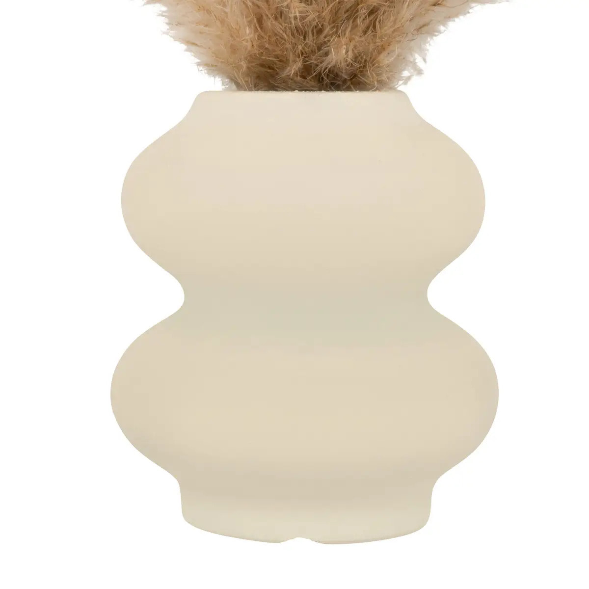 Composition florale avec vase "Glen" vase en céramique blanc H42cm