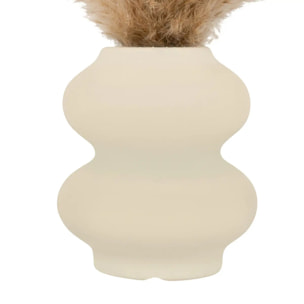 Composition florale avec vase "Glen" vase en céramique blanc H42cm