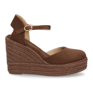 Alpargata cuña mujer talón cerrado y pulsera tobillo