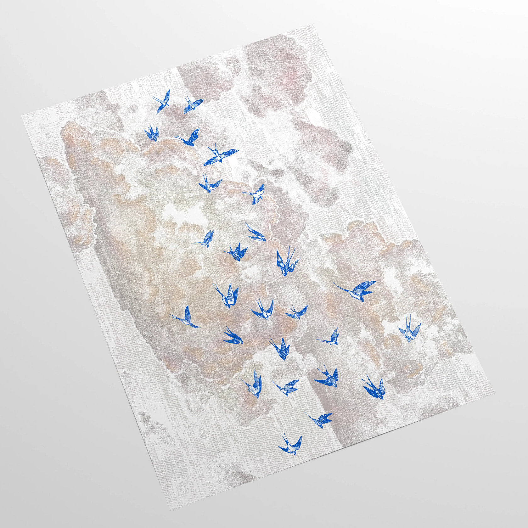 Carta da parati Nuvole al Tramonto con Rondini