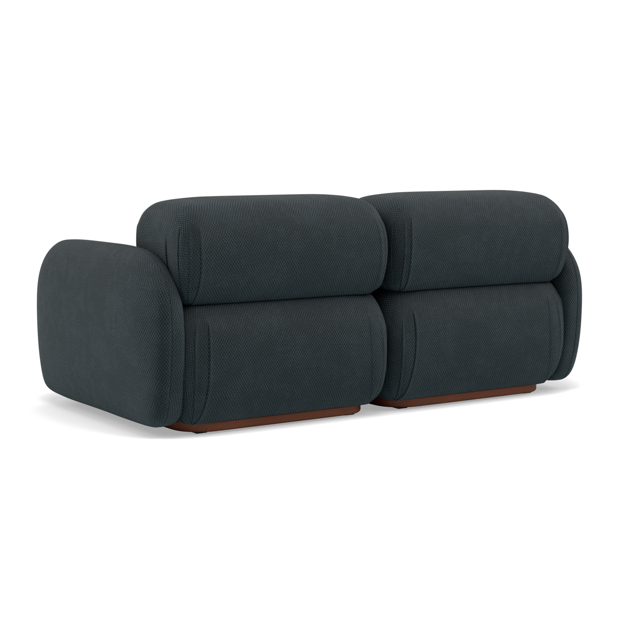 Penelope - canapé droit modulable 2 places en velours texturé - Noir