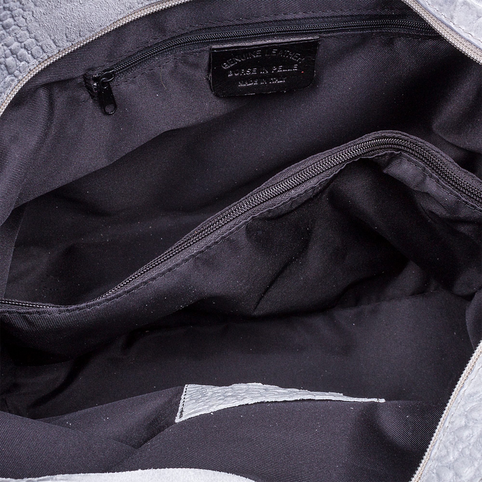 Vercurago Borsa tote Donna.Pelle autentica Camoscio Inciso Coccodrillo Ruga