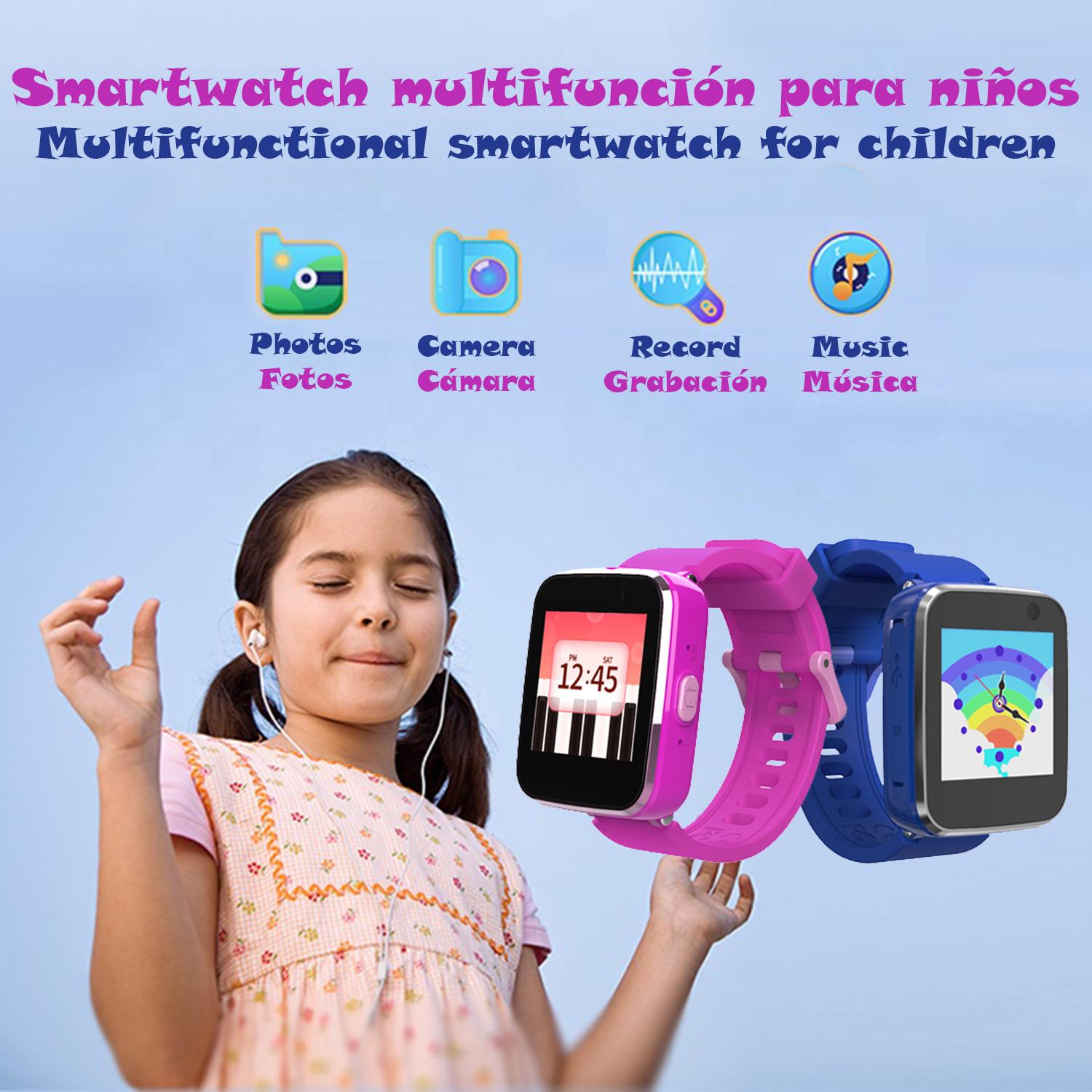 DAM Smartwatch infantil CT5 con cámara de fotos, 5 juegos, grabadora de voz y reproductor de música. 3,8x1,2x5 Cm. Color: Amarillo