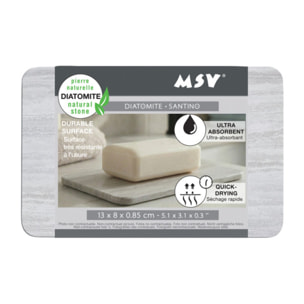 Porte-savon SANTINO en diatomite motif travertin 13 x 8 cm – Absorbant et séchage rapide