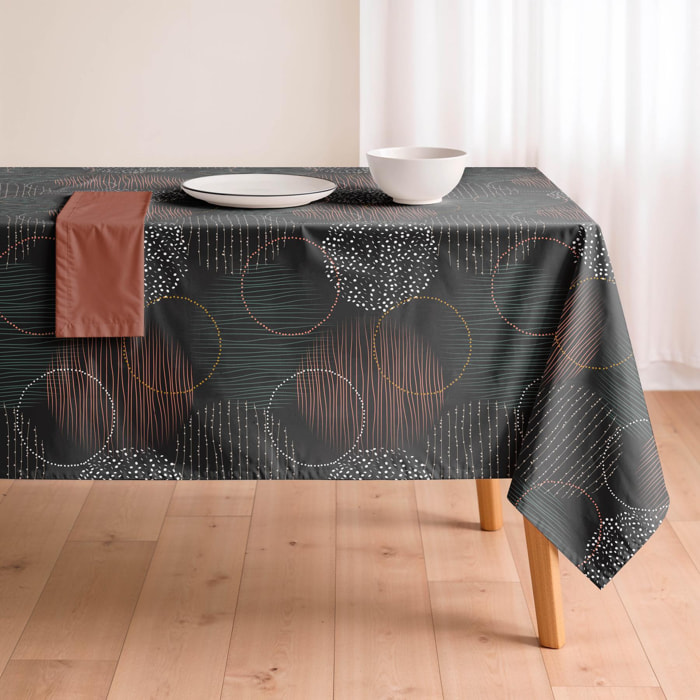 Nappe imprimée anti-taches NAROA ANTHRACITE