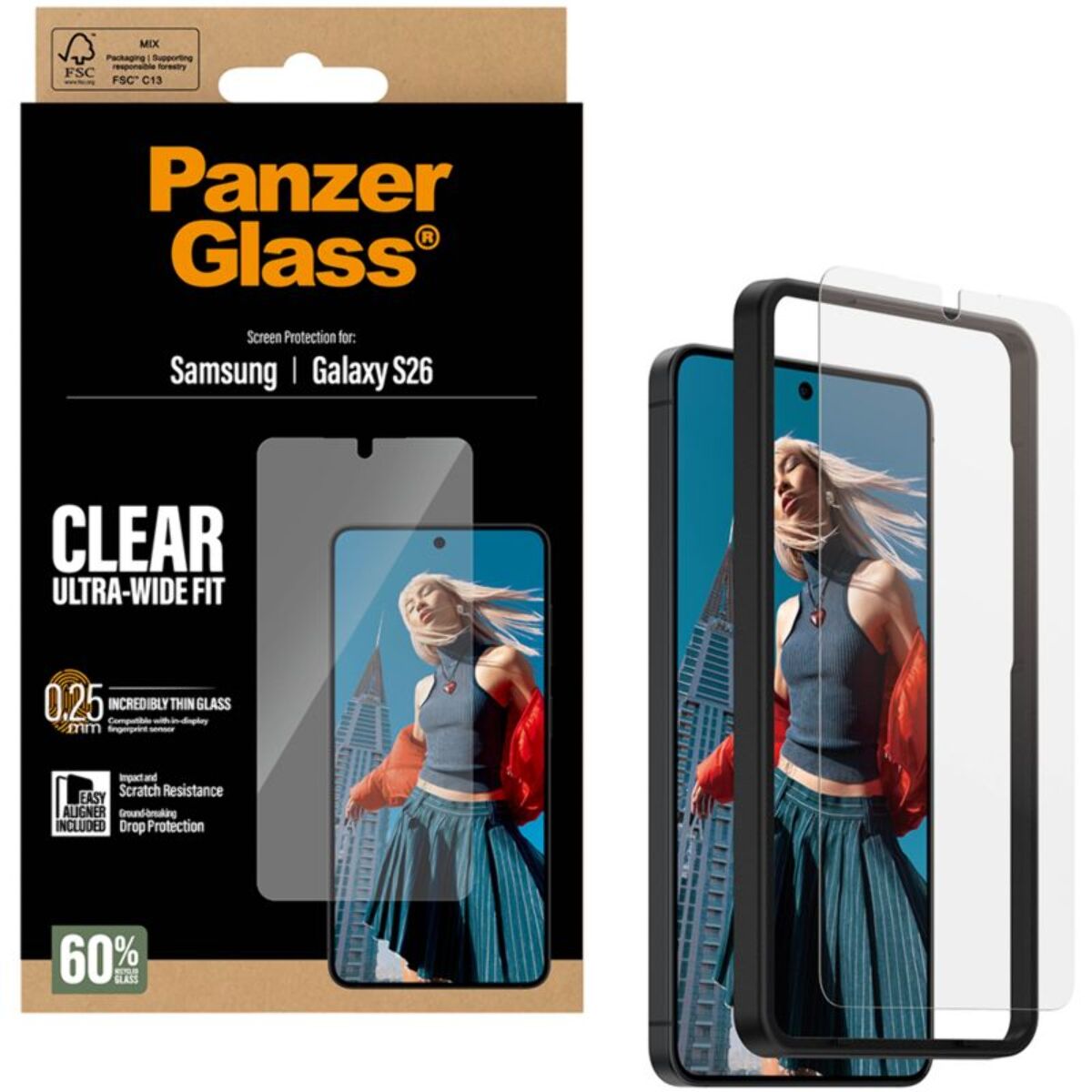 Protège écran PANZERGLASS Samsung Galaxy S26 verre trempé