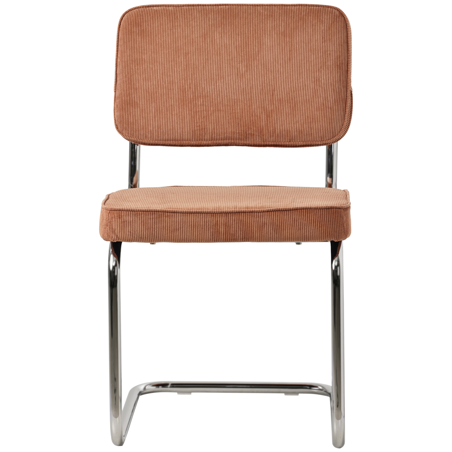 Lot de 2 chaises cantilever en velours côtelé terracotta MARIA