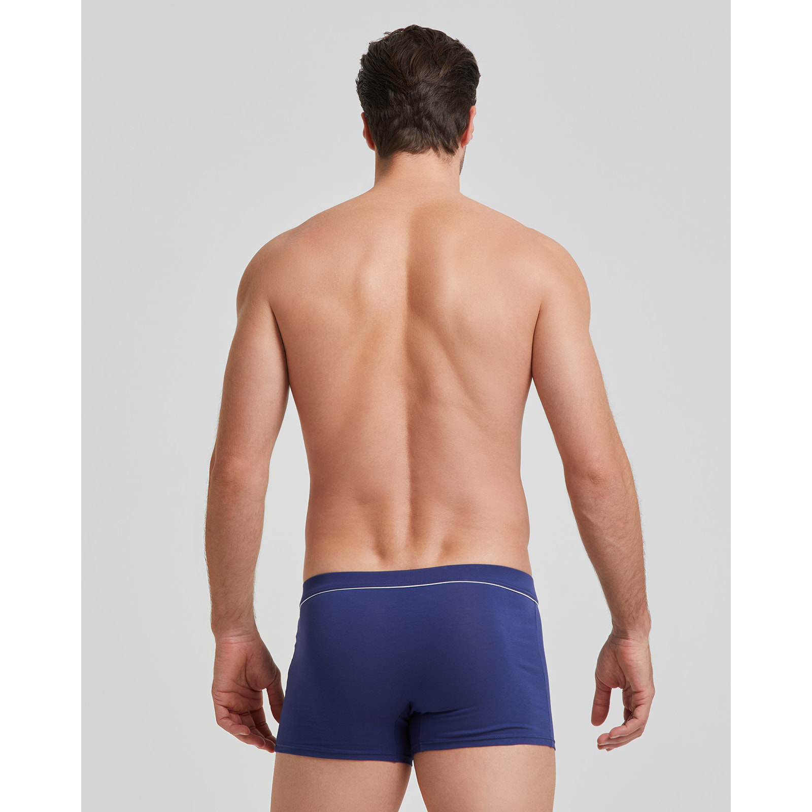 Boxer cotone tinta unita con dettagli a contrasto