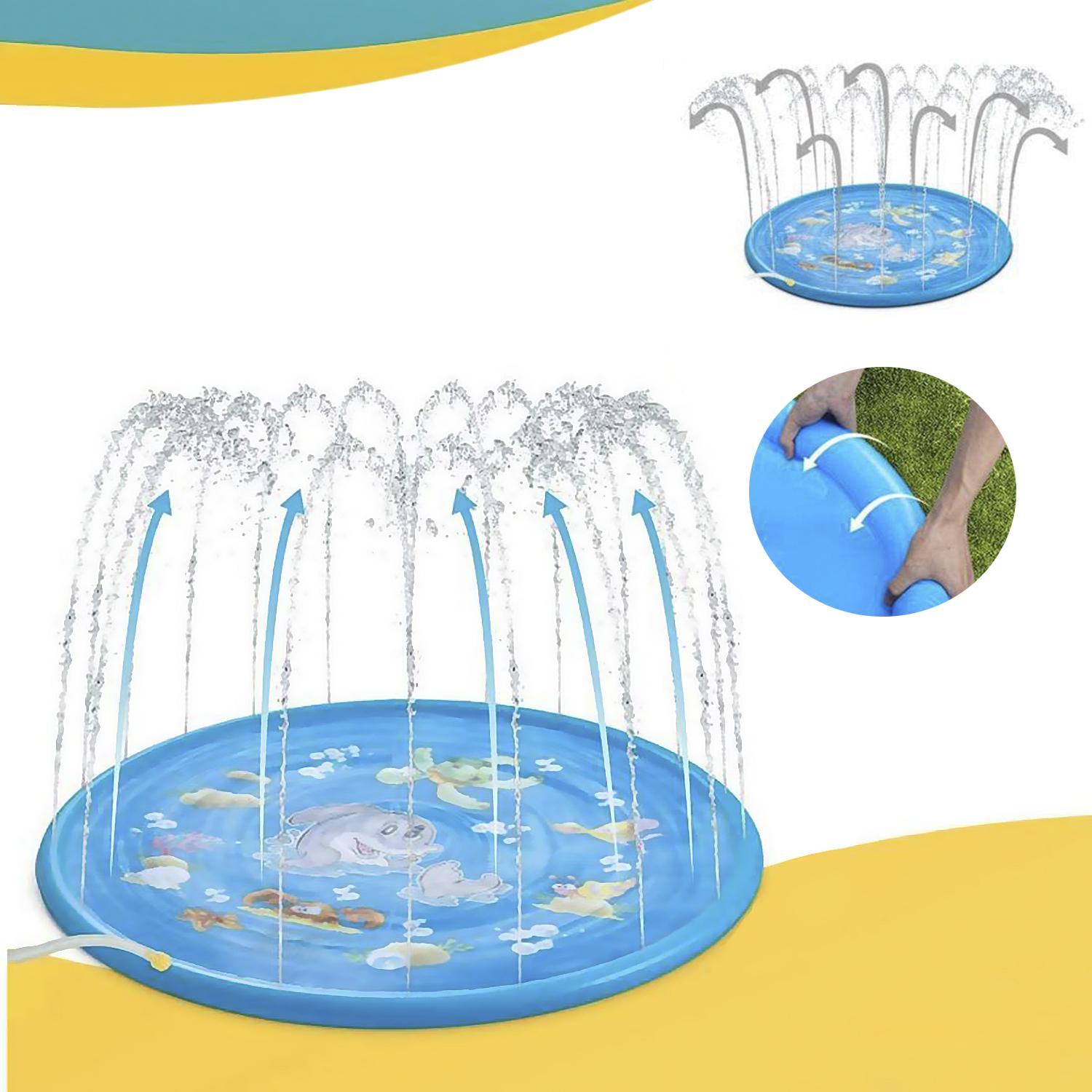 Splash Pad. Juguete inflable con aspersor de agua para jugar. 100cm de diámetro. Diseño delfín.