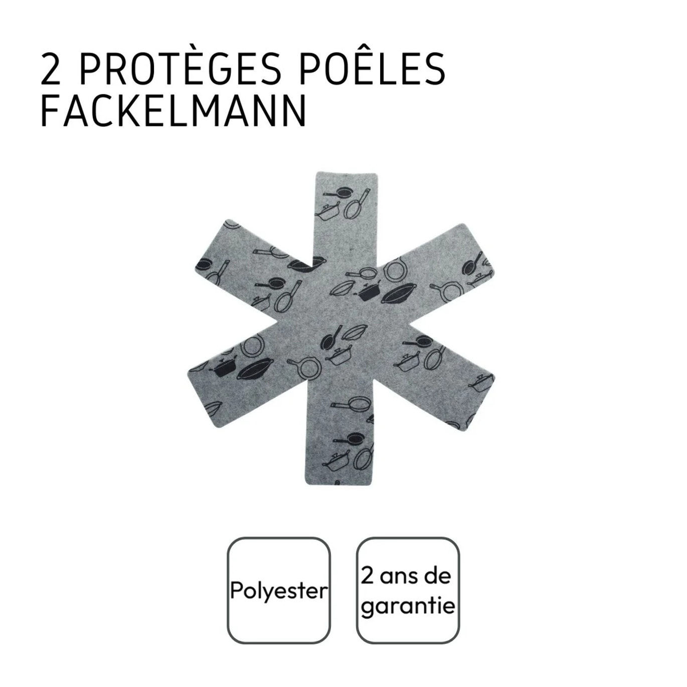 Lot de 2 protections de poêles en feutrine 38 cm Fackelmann