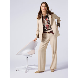 Oltre - Pantaloni palazzo in tessuto fluido - Beige