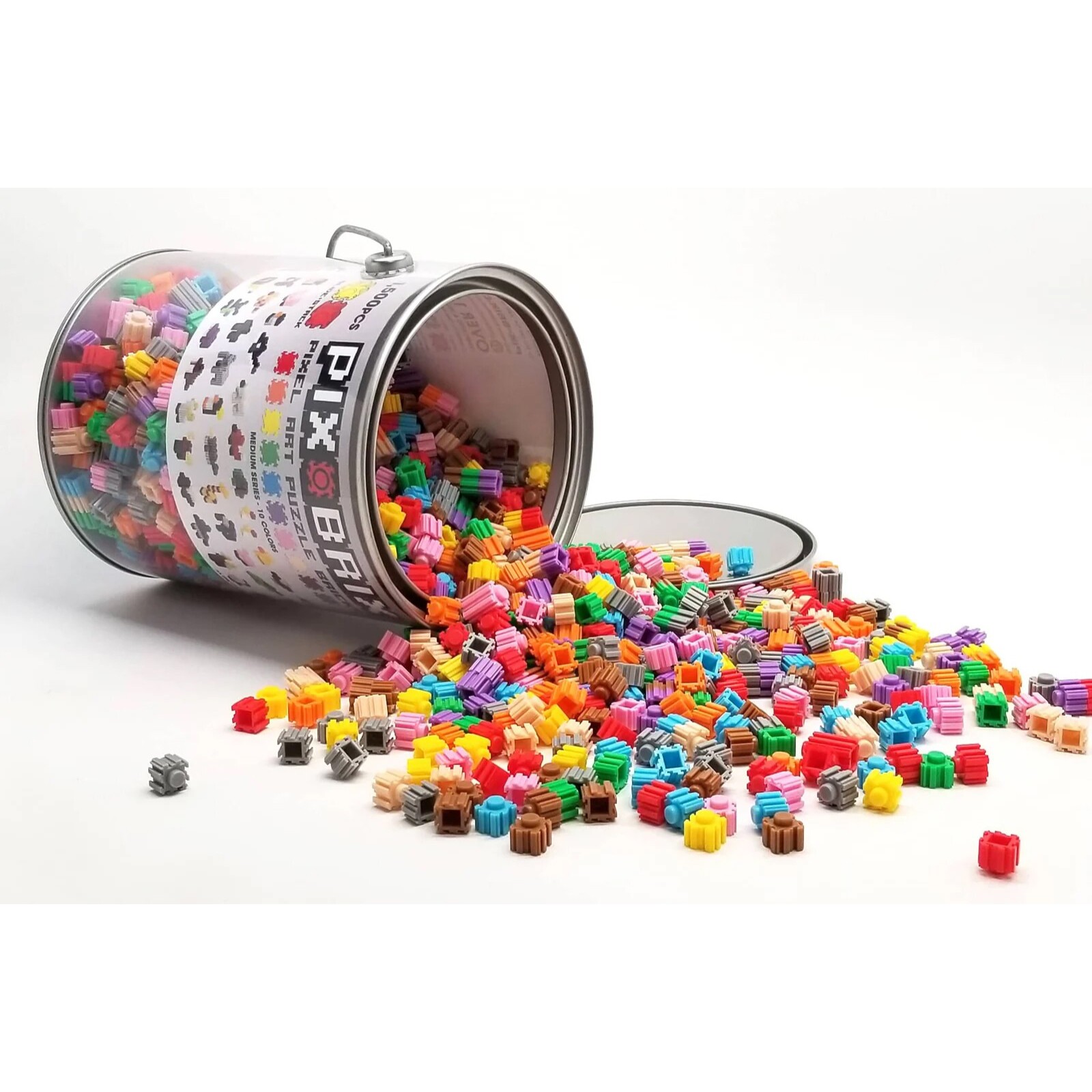 PIX BRIX PIXEL ART BOTES METALICOS 1500 PIEZAS, COLORES SURTIDOS GAMA MEDIA