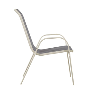 Fauteuil jardin Textilène "Cordoba" - Phoenix - Gris clair - Lot de 4