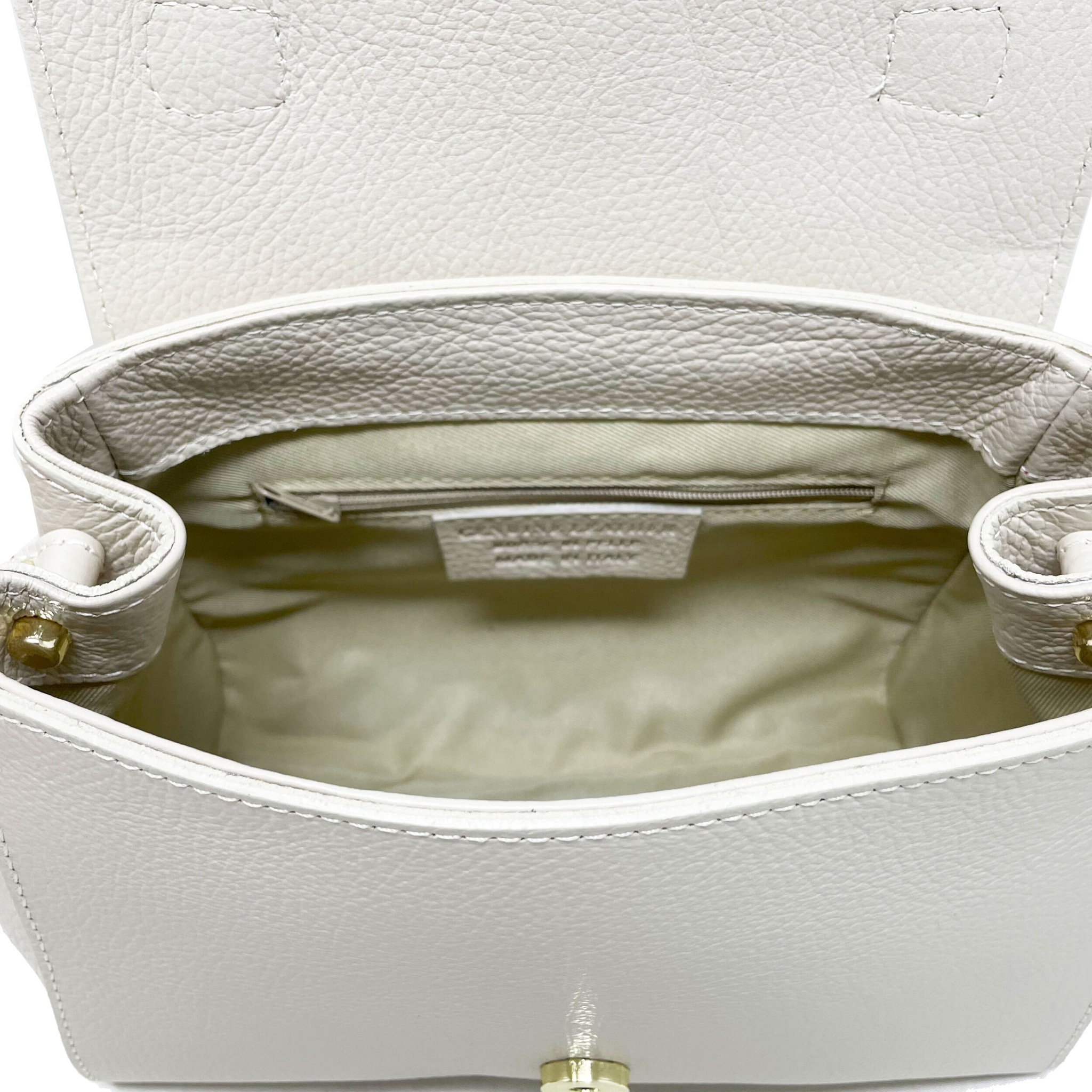 Chicca Borse - Borsa a Mano Donna in Vera Pelle - Colore Beige