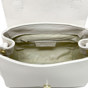 Chicca Borse - Borsa a Mano Donna in Vera Pelle - Colore Beige
