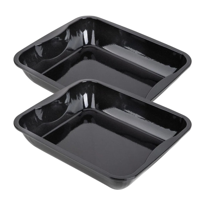 Lot de 2 plats four 40/34/8 cm en acier émaillé avec 2 ustensiles Zenker Special cooking