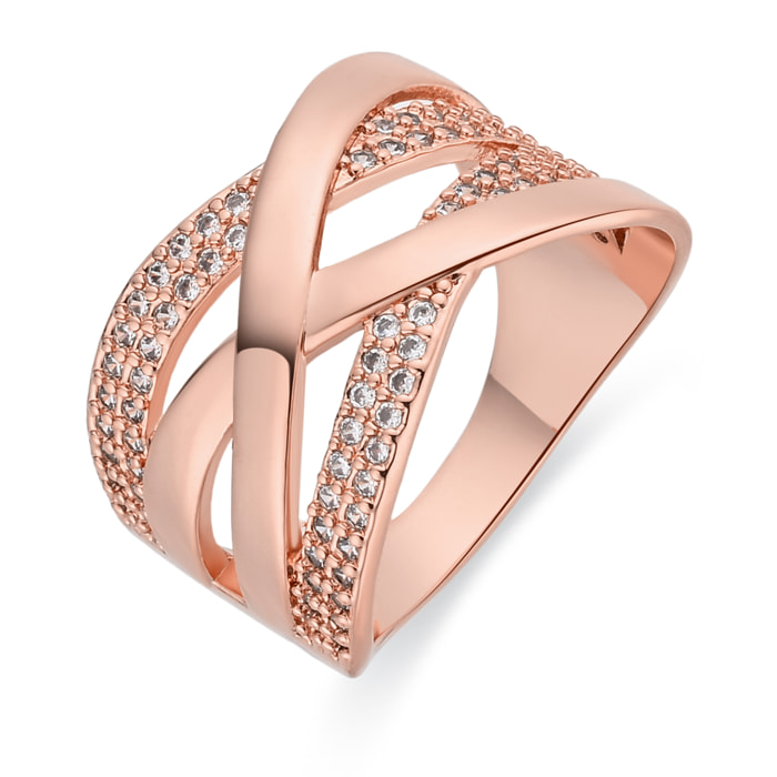 Anillo Miakta acabado oro rosa 18k