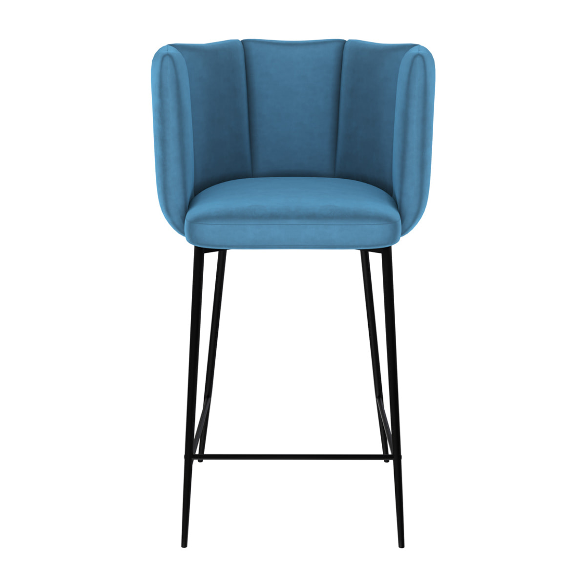 Lot de 2 chaises pour îlot central 67 cm en velours bleu - Rosy