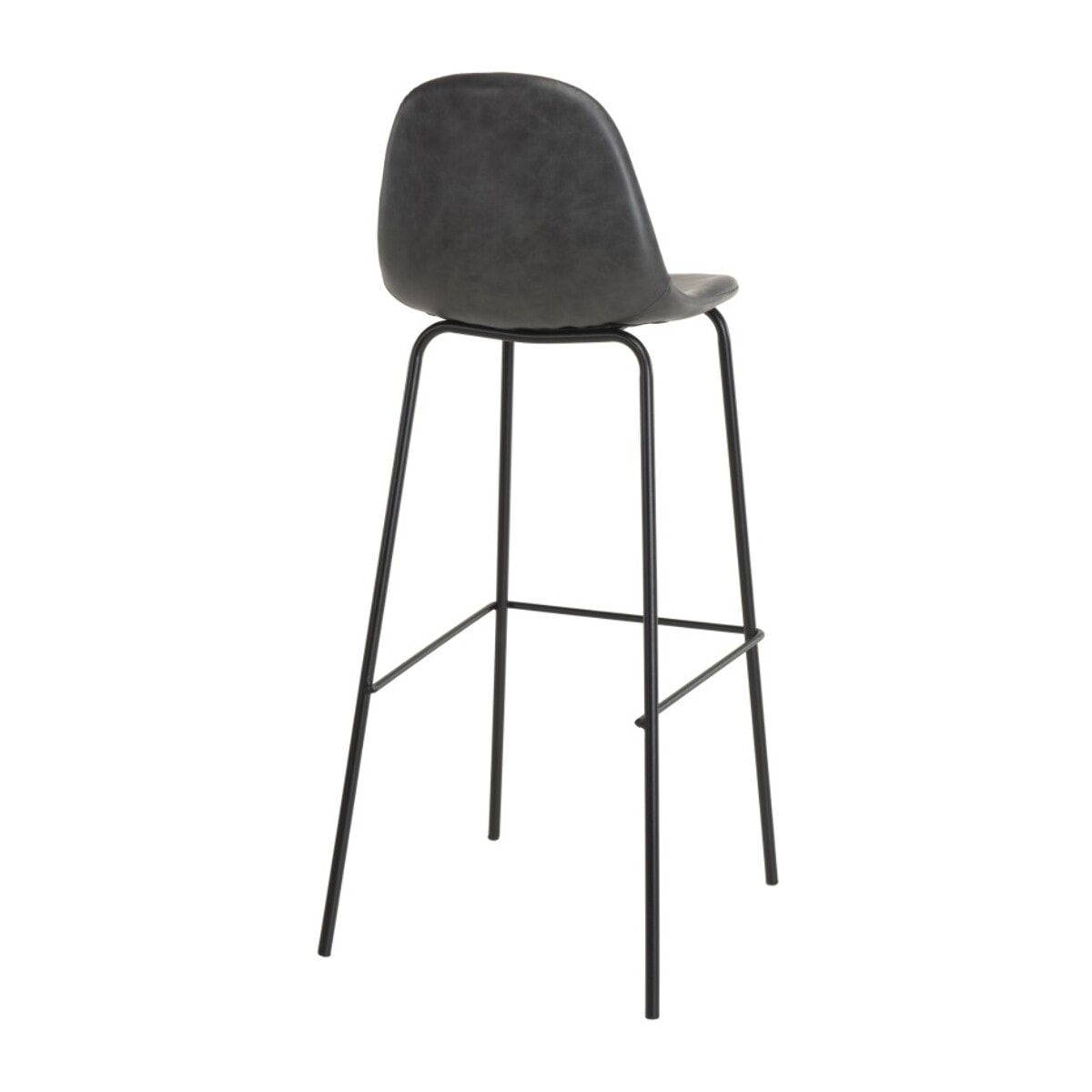 TOM - Lot de 2 tabourets de bar John noir hauteur d'assise 80cm