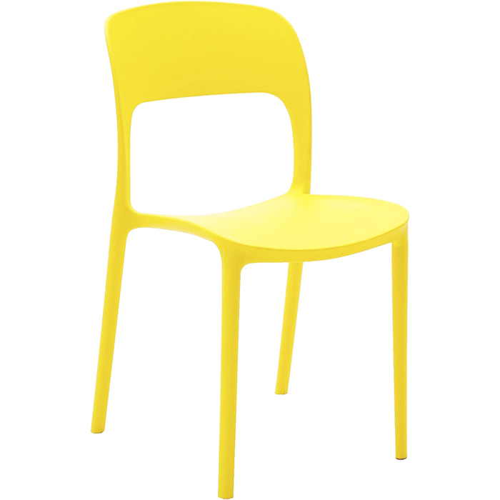 Set da 4 sedie SOUTH BEACH in polipropilene giallo