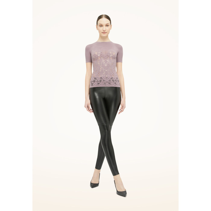 Top a maniche corte Flower Lace Top Short Sleeves